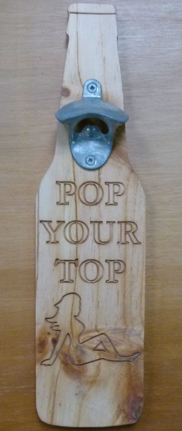 Wall Mounted Bottle Opener "Pop Your Top"