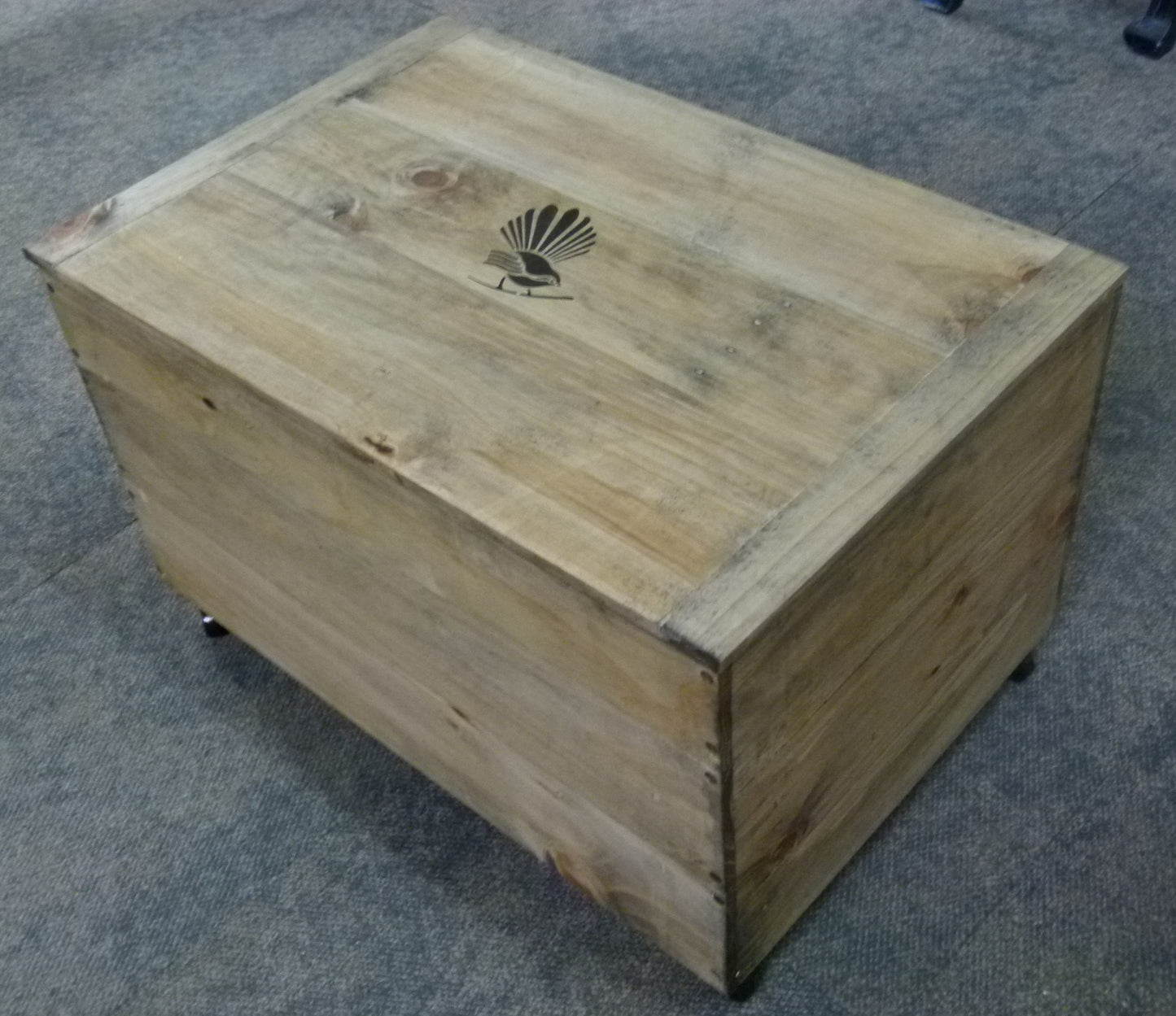 Engraved Wooden Storage Chest on Castors (Your Design on Lid)