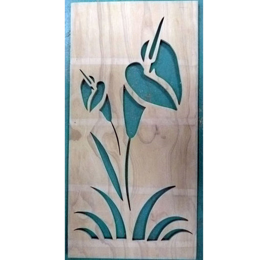 Wooden Cutout Wall Panel "Lily" Pattern