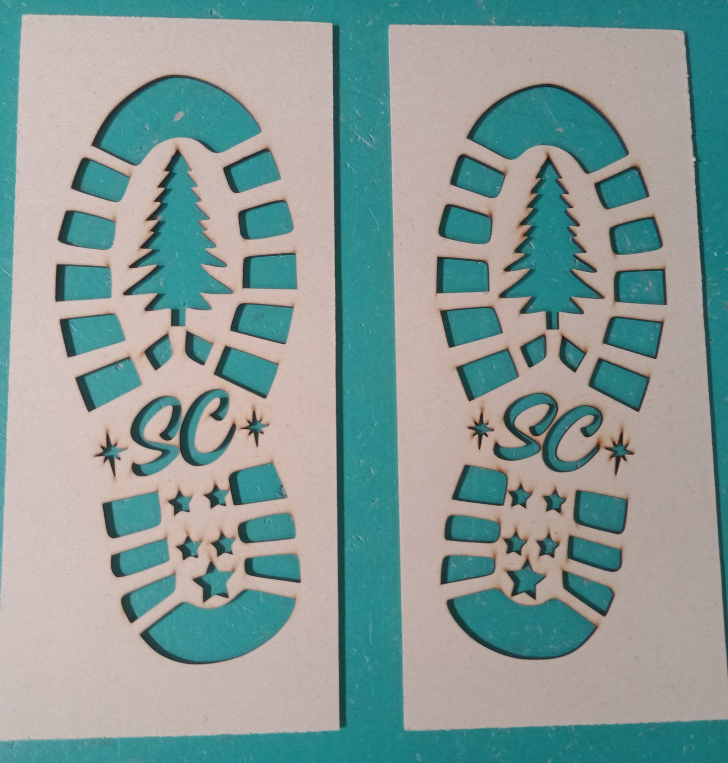 Santa Boot Wooden Stencils