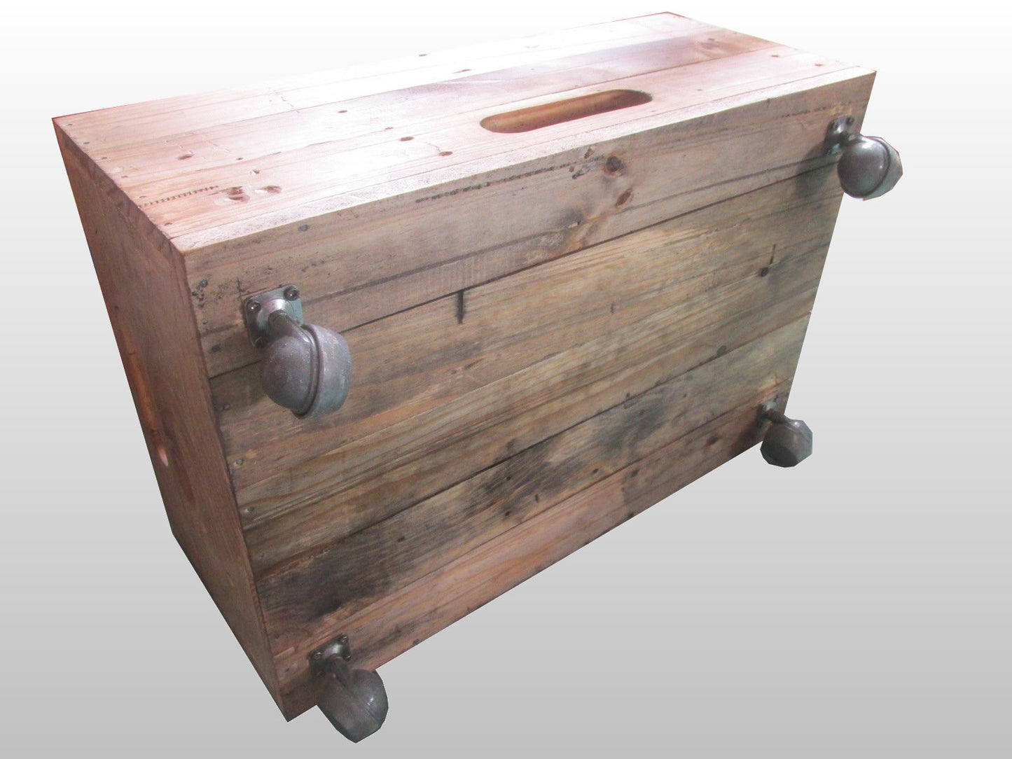 Antiqued Crate with Castors